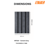 STC Innovative WPC Square Fluted Wall Panel Cement Grey WPS36 - Image 5