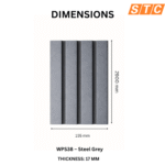STC Innovative WPC Square Fluted Wall Panel Steel Grey WPS38 - Image 4