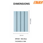 STC Innovative WPC Square Fluted Wall Panel Mist Blue WPS39 - Image 4