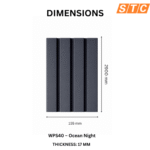 STC Innovative WPC Square Fluted Wall Panel Ocean Night WPS40 - Image 4