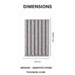 STC Innovative WPC Small Square Fluted Wall Panel Graphite Stone WPQ002 - Image 3
