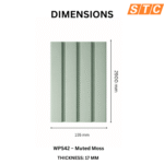 STC Innovative WPC Square Fluted Wall Panel Muted Moss WPS42 - Image 4