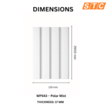 STC Innovative WPC Square Fluted Wall Panel Polar Mist WPS43 - Image 4