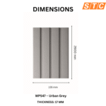 STC Innovative WPC Square Fluted Wall Panel Urban Grey WPS47 - Image 4