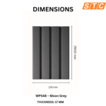 STC Innovative WPC Square Fluted Wall Panel Moon Grey WPS48 - Image 4