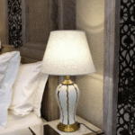 Royal Golden Ribbed Ceramic Table Lamp