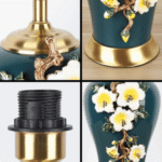 Modern Floral Decorative Ceramic Table Lamp - Image 5