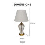 Modern Royal Golden Ribbed Ceramic Table Lamp - Image 3