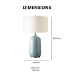 Modern Blue Ceramic Classical Table Lamp - Image 2