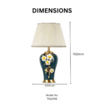 Modern Floral Decorative Ceramic Table Lamp - Image 3