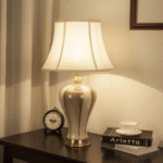 Modern Copper Ceramic Table Lamp - Image 4