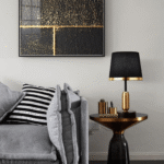 Luxurious Metal Base and Linen Fabric Shade Table Lamp - Image 9