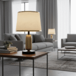 Luxurious Metal Base and Linen Fabric Shade Table Lamp - Image 4