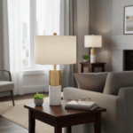 Luxurious Marble Cylinder Table Lamp - Image 9