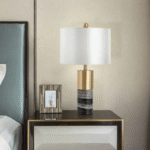 Luxurious Marble Cylinder Table Lamp