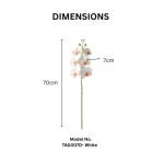 3D Printed Artificial White & Soft peach Orchid Flower Stem  - Image 2