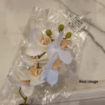 3D Printed Artificial White & Soft peach Orchid Flower Stem  - Image 3