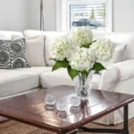 Single Stem Real Touch Hydrangea Flower white - Image 9