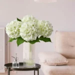 Single Stem Real Touch Hydrangea Flower white - Image 3