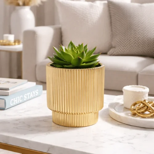 Gold Vertex Ceramic Vase