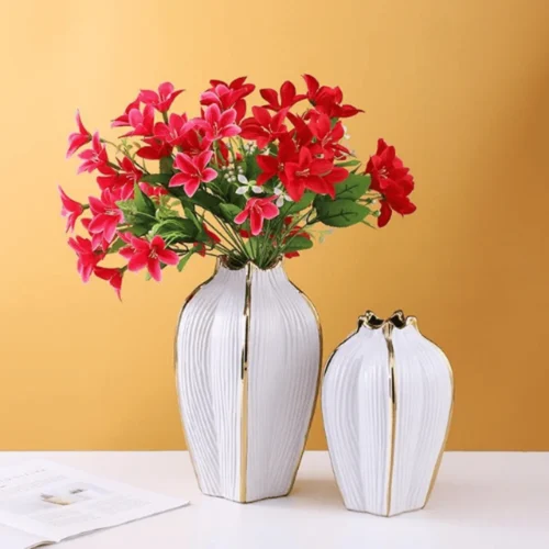 Ivory Spine Ceramic Vase