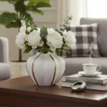 White Crown Ceramic Vase - Image 5