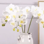 3D Printed Artificial White & Yellow Orchid Flower Stem  - Image 8