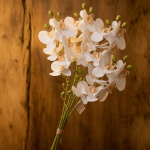 3D Printed Artificial White & Soft peach Orchid Flower Stem  - Image 4