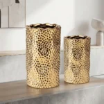 Gold Perfora Ceramic Vase