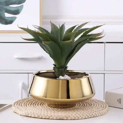 Gold Bevel Ceramic Vase