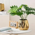 Gold Facet Ceramic Vase - Image 3