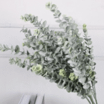 5 Branch Artificial Eucalyptus Leaf Stem Green Foliage  - Image 5