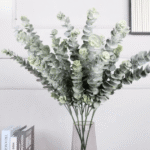 5 Branch Artificial Eucalyptus Leaf Stem Green Foliage  - Image 4