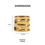 Metal Wave Ceramic Vase - Image 2