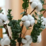 Single Eucalyptus & Cotton Stem Rustic White  - Image 4