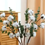 Single Eucalyptus & Cotton Stem Rustic White  - Image 5