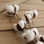3 Branch Artificial Cotton Stem Rustic White Farmhouse Spray  - Image 6