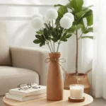 Artificial Dianthus Bouquet White Pompon Floral Bunch - Image 4