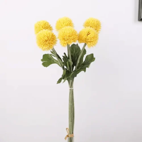 Bouquet Bright Yellow Pompon Floral Bunch 