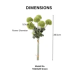 Artificial Dianthus Bouquet Green Pompon Floral Bunch - Image 2