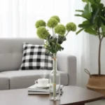 Artificial Dianthus Bouquet Green Pompon Floral Bunch - Image 4