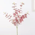 Artificial Burgundy Eucalyptus Leaf Spray Red