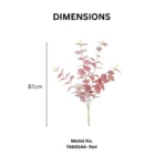 Artificial Burgundy Eucalyptus Leaf Spray Red - Image 2