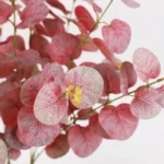 Artificial Burgundy Eucalyptus Leaf Spray Red - Image 3