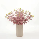 Artificial Burgundy Eucalyptus Leaf Spray Red - Image 5