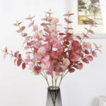 Artificial Burgundy Eucalyptus Leaf Spray Red - Image 6