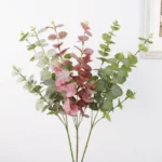 Artificial Burgundy Eucalyptus Leaf Spray Red - Image 7