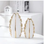 FOLIA Ivory Gold Table Vase Set