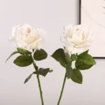 Single Stem Real Touch Moisturizing Artificial White Rose - Image 4