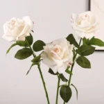 Single Stem Real Touch Moisturizing Artificial White Rose - Image 5